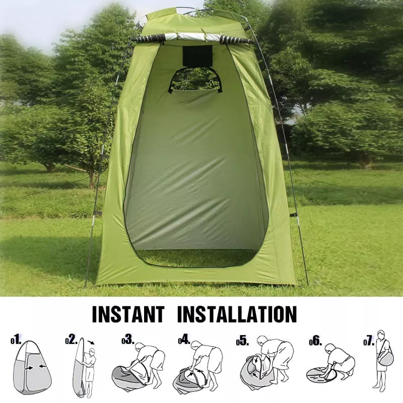 Tente de douche portable et imperméable verte