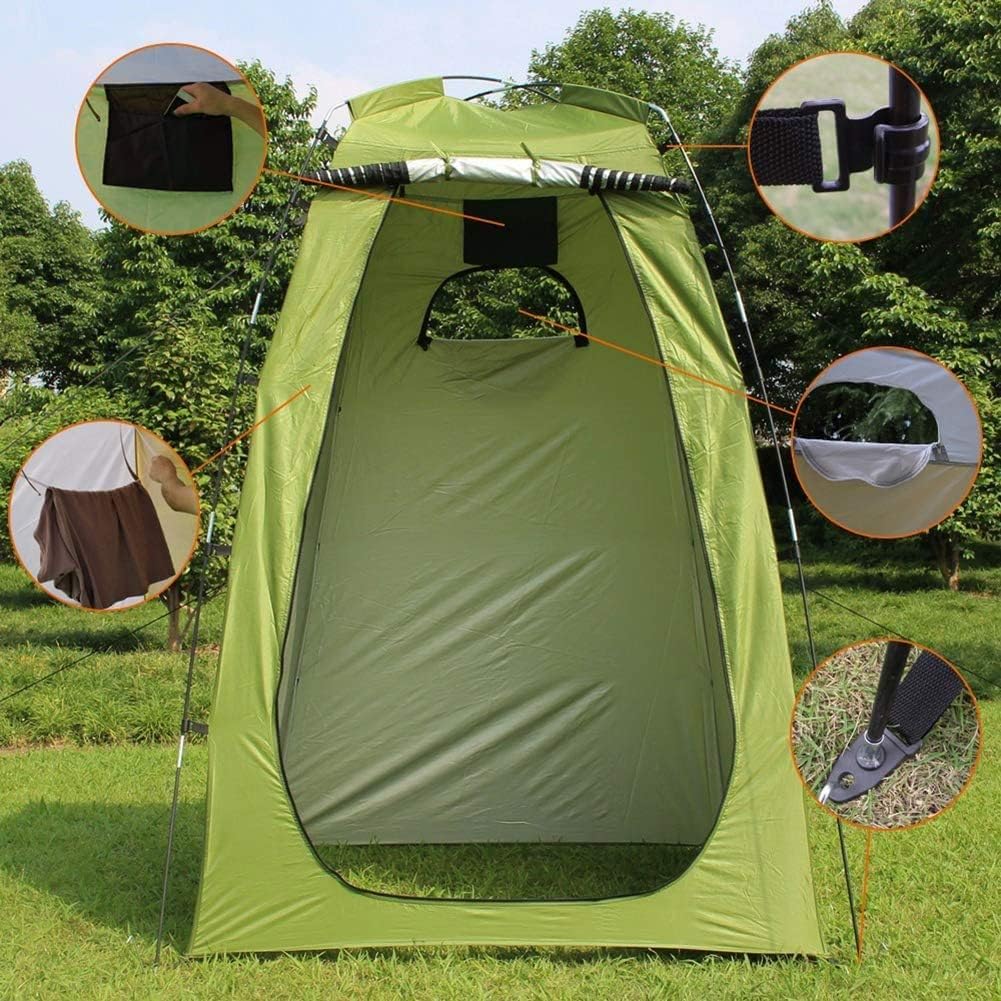 Tente de douche portable et imperméable verte
