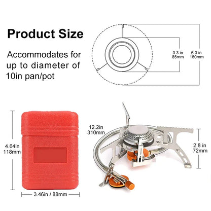 Réchaud à gaz de camping portable et pliable 3500W