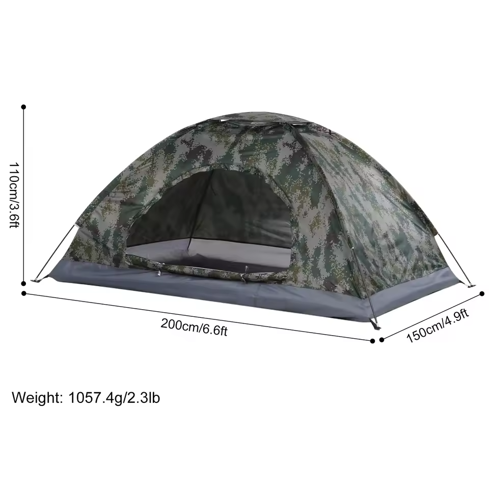 Tente de camping ultra légère 1/2 personnes avec revêtement Anti-UV UPF 30+