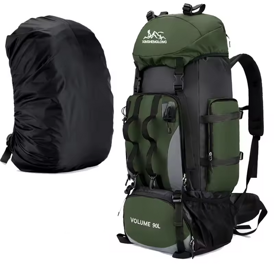 Sac à dos de randonnée étanche 90L avec couverture