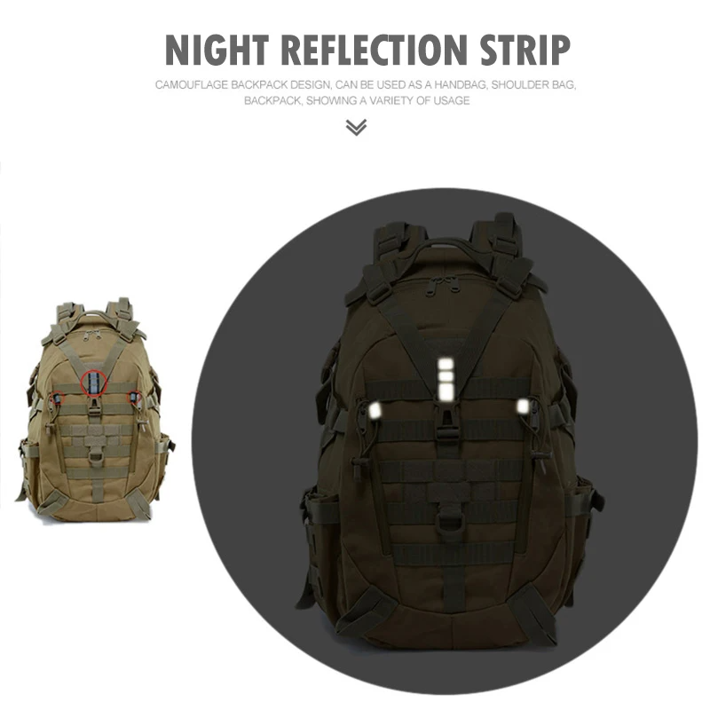 Sac à dos de randonnée réfléchissant 30-40L