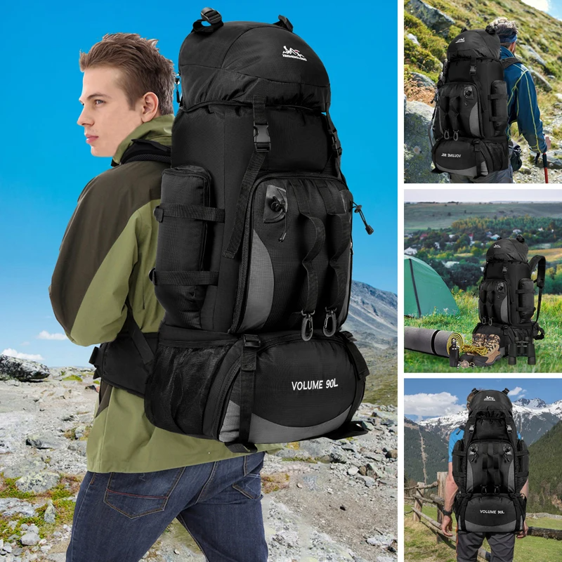 Sac à dos de randonnée étanche 90L avec couverture